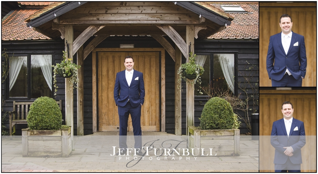 Groom at the entrance of the barn
