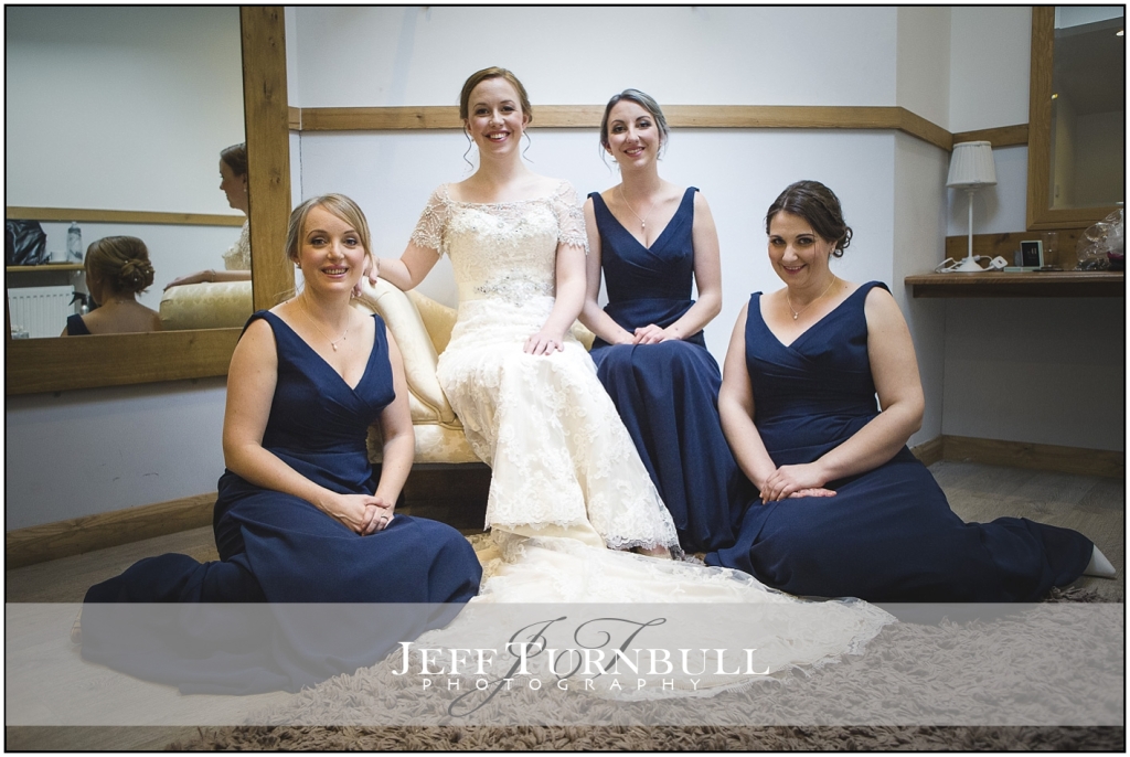 Bride with her bridesmaids