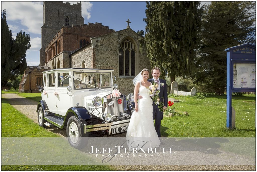 Bride and Groom outside St Mary's Church High Easter