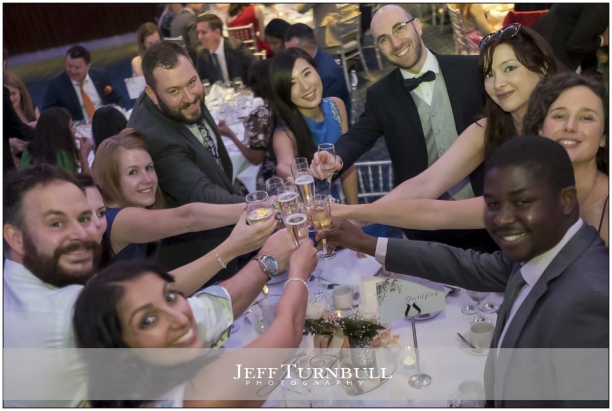 Guests toast the couple